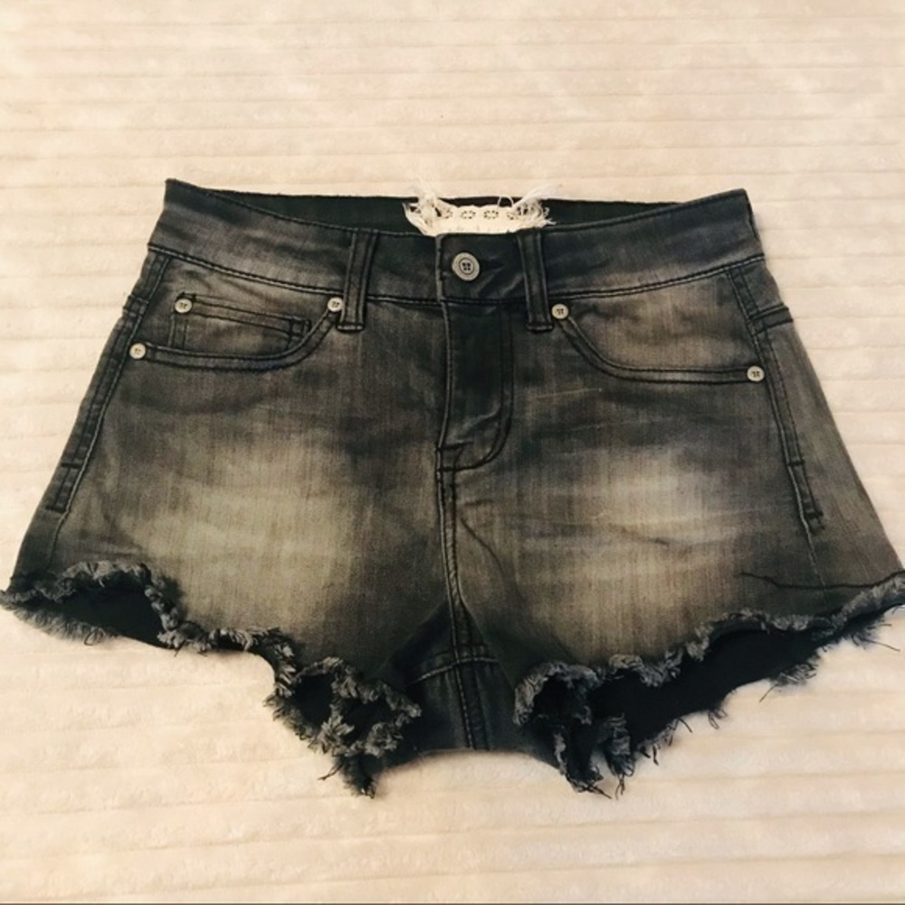 Altar’d State Black Gray Hendrix Cut Off Shorts 24